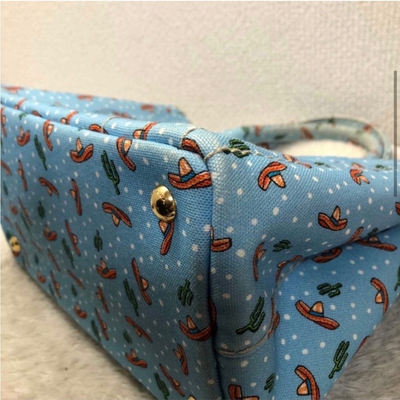 PRADA - Sombrero Print Small Canapa Tote Bag -RARE - Picture 6 of 14